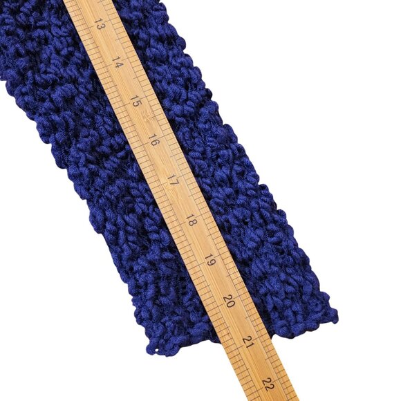 Eileen Fisher Blue Violet Nubby Italian Wool Blend Funnel Mock Neck Sweater L - Picture 11 of 11